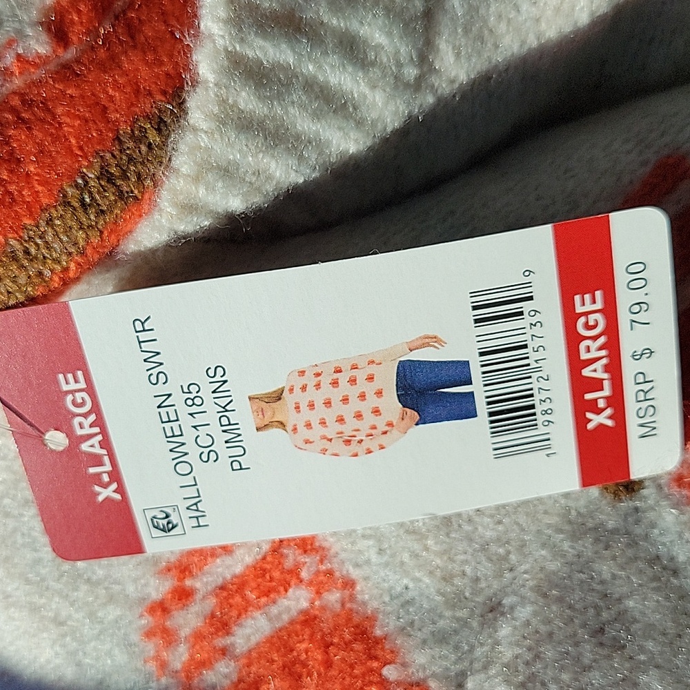 NWT Vince Camuto Women's Fall Pumpkin Oversized Sweater In XL - Picture 5 of 7